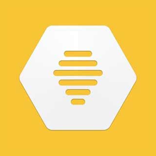 Logo for the Bumble dating app: a beehive on a honeycomb shape
